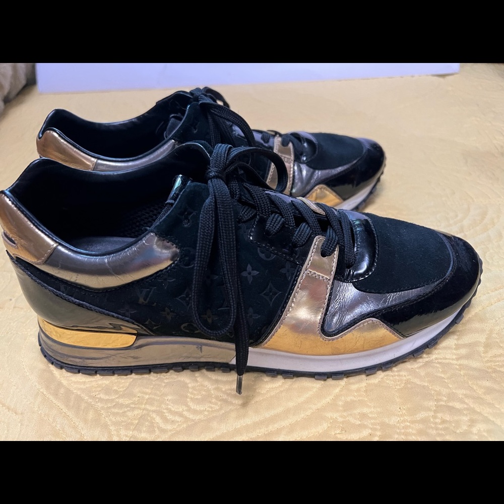 Louis Vuitton Black and Gold Sneakers